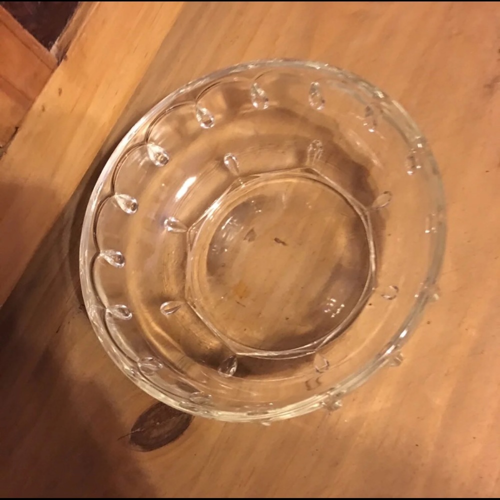 Vintage Glass Candy Dish 1970s Teardrop